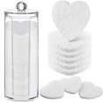 thumbnail image 1 of YBQF 120 Pcs Compressed Facial Sponges with Container Face Sponge Disposable Sponge Pads for Washing Face Cleansing Exfoliating Esthetician Makeup Removal(White, Heart), 1 of 5