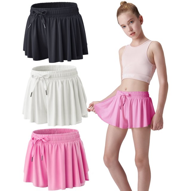 Shorts Liberty Pro Butterfly Faldas 2 en 1 para niñas, paquete de 3