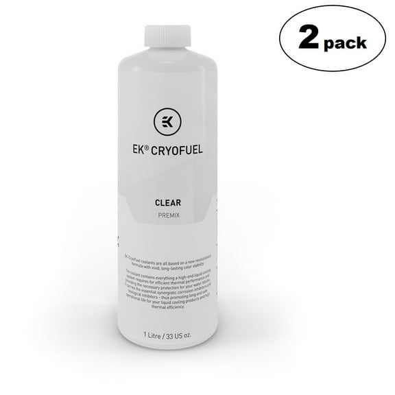 EKWB EK-CryoFuel Premix PC Coolant, 1000mL, Clear, 2-pack