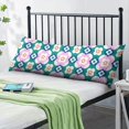 thumbnail image 2 of Tropical Flower Leaves Body Pillow Cover 20x54 - Floral Hummingbird Illustration Long Pillow Case with Invisible Zipper - Soft Full Body Pillow Protector - Machine Washable Cozy Slipcover for Sleeping, 2 of 5