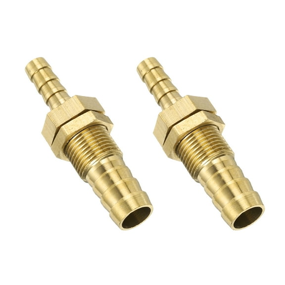 2 Pack Brass Hose Barb Fitting Straight Connector Coupler, 3/8" x 1/4" ID Brass Fitting Air Hose Fittings 1.93" x 0.55"(LxW)