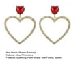 thumbnail image 7 of DaXi 1 Pair Rhinestone Earrings Sparkling Creative Shape Allergy Free Stunning Visual Effect Vibrant Color Dress Up Elegant Shiny Heart-Shaped Pendant Earrings Jewelry, 7 of 7