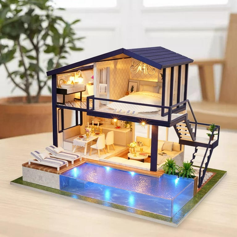 Doll house online with swimming pool