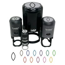 Leaf Simple Outline Self-Inking Rubber Stamp Ink Stamper - Black Ink - Mini 1/2 Inch