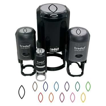 Leaf Simple Outline Self-Inking Rubber Stamp Ink Stamper - Black Ink - Mini 1/2 Inch