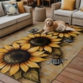 thumbnail image 2 of Fsddascl Sunflower Outdoor Rug for Patio/Deck/Porch, Non-Slip Large Area Rug 5 x 8 Ft, Bee Vintage Summer Floral Pastoral Rustic Indoor Outdoor Rugs Washable Area Rugs, Reversible Camping Rug Carpet, 2 of 5