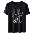 thumbnail image 1 of Blusa de Manga Corta Con Cuello Redondo Para Mujer, Informal, A La Moda, Con Estampado de Cuello Redondo Odeerbi ODB180302, 1 of 6