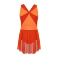 thumbnail image 2 of CHICTRY Kids Girls Ballet Lyrical Dance Leotard Glittery Rhinestones Sleeveless Figure Skating Dress Orange 10, 2 of 7