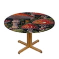 thumbnail image 3 of Orinice Mushrooms Strawberries Forest Round Table Cover Stain Resistant Washable Indoor Outdoor Tablecloth Kitchen Dining Wedding Parties 100% Polyester Fiber 31-35, 3 of 8