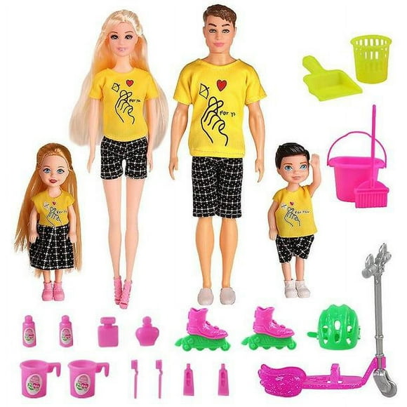 Pregnant Mom Fashion Doll Set with Prince Ken Kelly Clothes and Accessories