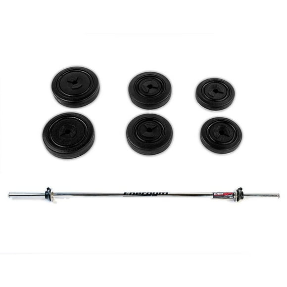 Kit de pesas Barra Recta y Discos 23 Kg Energym 9037