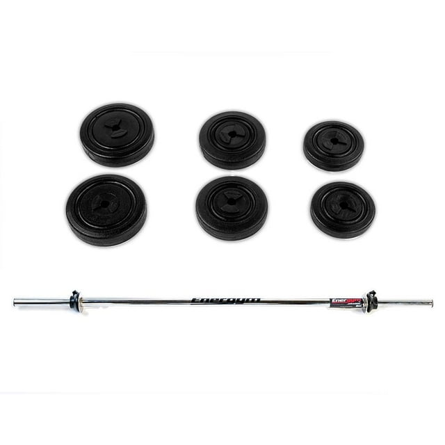 Kit de pesas Barra Recta y Discos 23 Kg Energym 9037