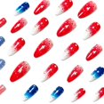 thumbnail image 2 of ONLYEOR Independence Day Red Blue Pentagram Fake Nails 24pcs, Finished Press-On Armor Nail Patches, Patriotic Holiday Manicure Gift, 2 of 5