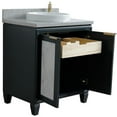 thumbnail image 6 of Pemberly Row Round Sink Solid Wood Vanity in Dark Gray/Gray Granite Stone, 6 of 11