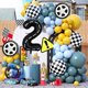 thumbnail image 5 of Globos de cumpleaños para decoración de fiesta, coche de carreras Eostankr #2, 5 of 7