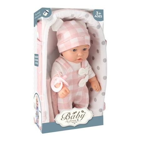 12''/30cm Baby Doll Playset in Gift Box with Accessories Pink Pacifier, Vinyl Reborn Doll Toy, Christmas Gift for Girl Boy Kid