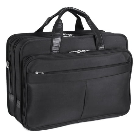 McKlein, R Series, WALTON, Tech-Lite Ballistic Nylon, 17" Nylon Expandable Double Compartment Laptop Briefcase w/ Removable Sleeve