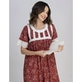 thumbnail image 6 of Moomaya Women's Cotton Maxi Nightdress | Soft & Breathable Sleepwear | Printed A-Line Nightgown With Lace & Pockets, 6 of 7