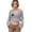 Gray, variant on Women Hollow Out Crochet Knit Crop Tops Color Block Long Sleeve Square Neck Fall Sweaters Tops