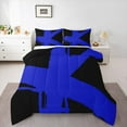 thumbnail image 2 of Erosebridal Blue Splash Ink Comforter Sets Queen Size,Abstract Geometric Stripes Comforters & Duvets,Black Modern Desgin Bedding Queen Comforter Set,Ultra Soft Bedroom Decor Reversible,3-Piece, 2 of 8