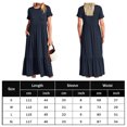 thumbnail image 3 of Vestido Plisado De Mujer Vestido plisado de mujer con cuello redondo y gran columpio con bolsillos (azul oscuro L) Cgtredaw Para estrenar, 3 of 6