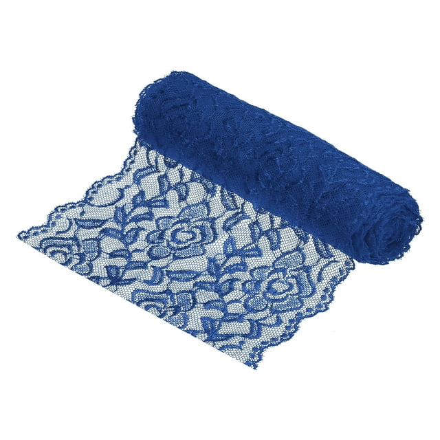 Unique Bargains 7 Inch Wide 5 Yard Lace Ribbon Floral Pattern Navy Lace Trim Ribbon for Sewing Making, and DIY Crafts
