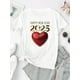 thumbnail image 2 of Playera estampada para mujer, divertida e inspiradora, novedosa, informal, de manga corta1pc Women'S Fashionable Crew Neck T-Shirt with Happy New Year 2025 Heart Print, Casual Geometric-Patterned Sh, 2 of 6