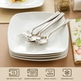thumbnail image 3 of MALACASA, Series Julia, 6-Piece Porcelain Dessert Plates, Ivory White Dinner Set, Square 8", 3 of 8