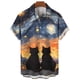 thumbnail image 2 of Camisa hawaiana para hombre 2024, estampado abstracto de gato, camisas de manga corta, camisas holgadas de gran tamaño, camisetas casuales de playa de verano unisex, 2 of 5