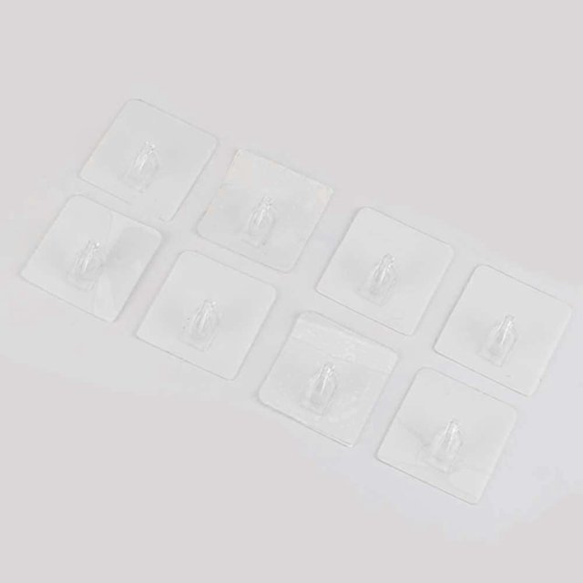 Transparent No Drilling Self Adhesive Powerful Hooks, No Scratches Waterproof and Oilproof for Home