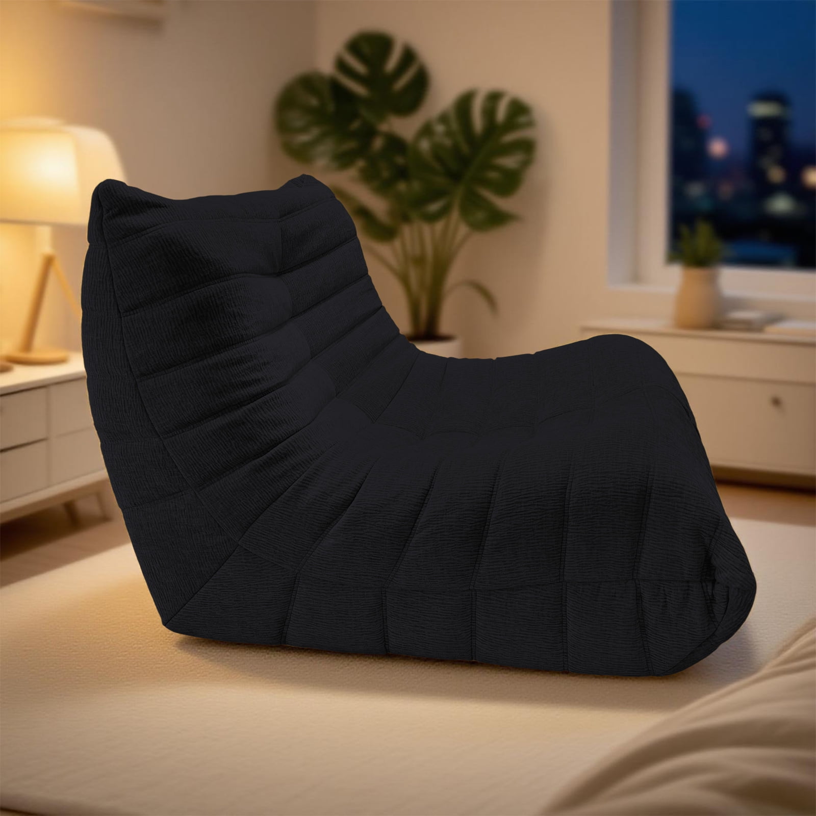 Kingrest Memory Foam Bean Bag Chair for Adults with Washable Cover, Comfortable Single Seating for Living Room, Bedroom, Office & Small Spaces