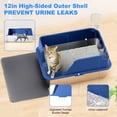 thumbnail image 4 of Stainless Steel Litter Box Non-stick, XL Side Opening Splash-Proof & Leak-Proof Seamless Seal, Large Capacity, Cat Litter Box with Lid for Multi-Cats, Large Cats, Easy-Clean & Durable (Blue), 4 of 7