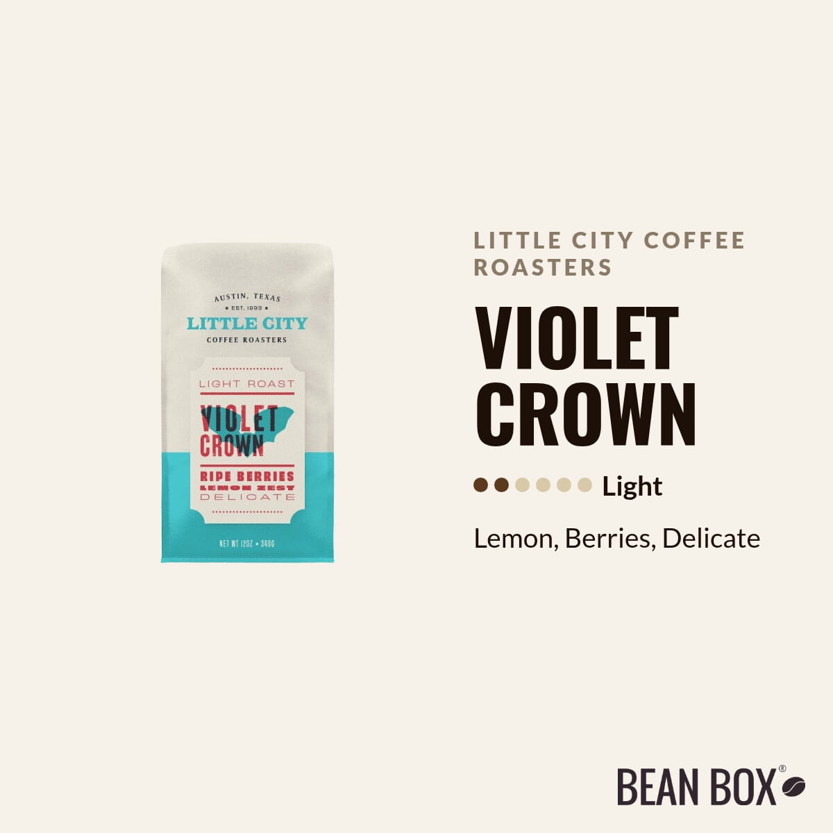 Violet Crown - Roasted by Little City Coffee Roasters - Whole Bean Coffee - 5lb Bag