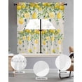 thumbnail image 2 of Summer Lemon Swag Kitchen Curtains Sets for Windows 24 Inch Length, Eucalyptus Flower Leaf Retro Botanical Short Window Curtain Panels Swags Valances and Tiers 3 Piece Set for Cafe/Dining Room, 2 of 5