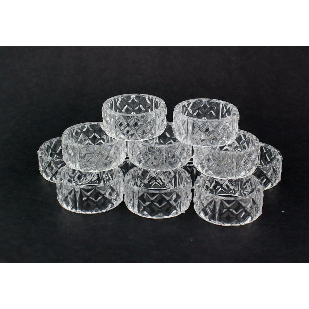 Clear Crystal Plastic Napkin Holder Rings Bulk 24 Pieces