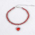 thumbnail image 1 of OUSITAID 1 Pce Collier Pendentif Cœur à Triple Rangée de Strass, 1 of 7
