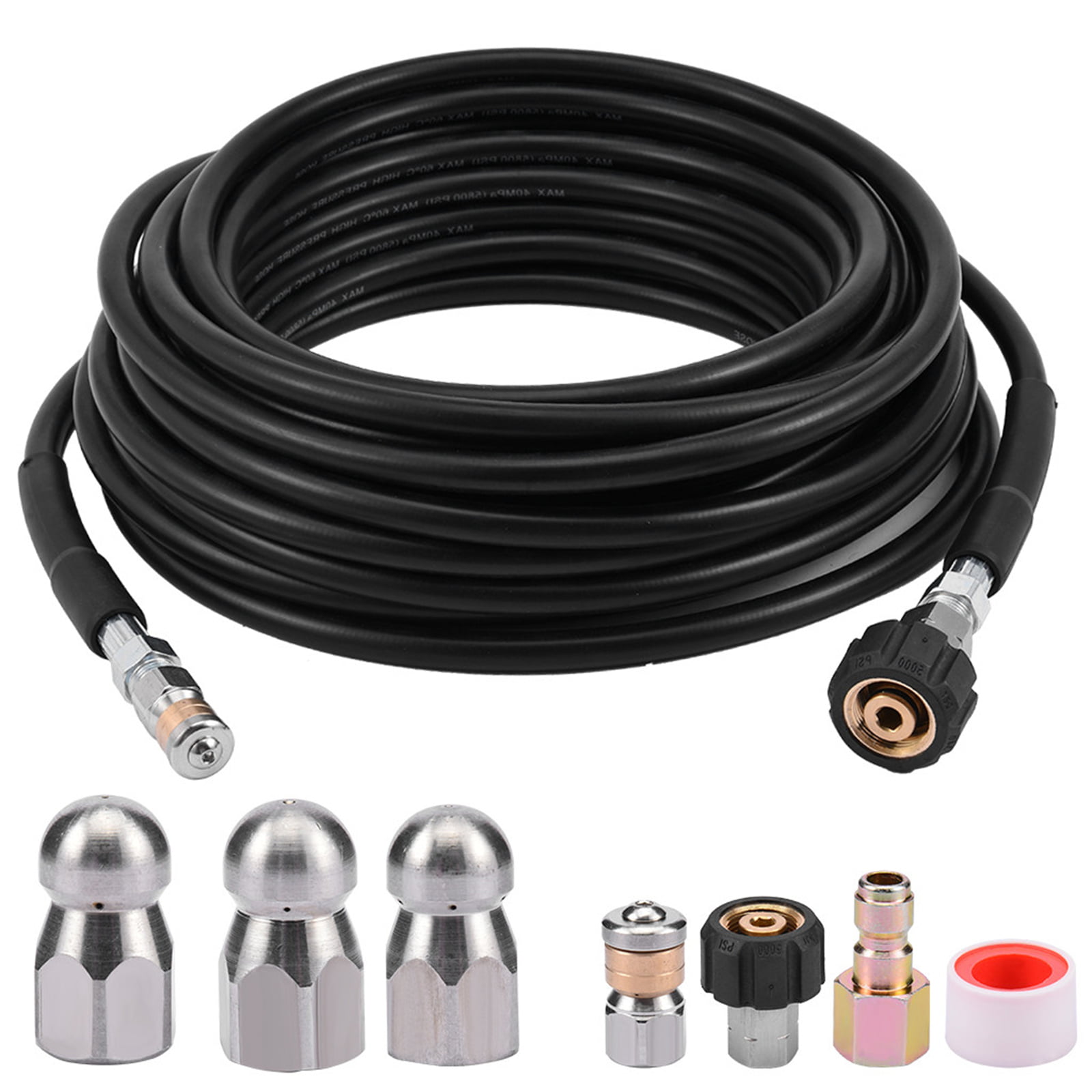 Pressure Washer Jetter Sewer Hose Kit 5800 PSI 100 FT Drain Cleaning Hose 