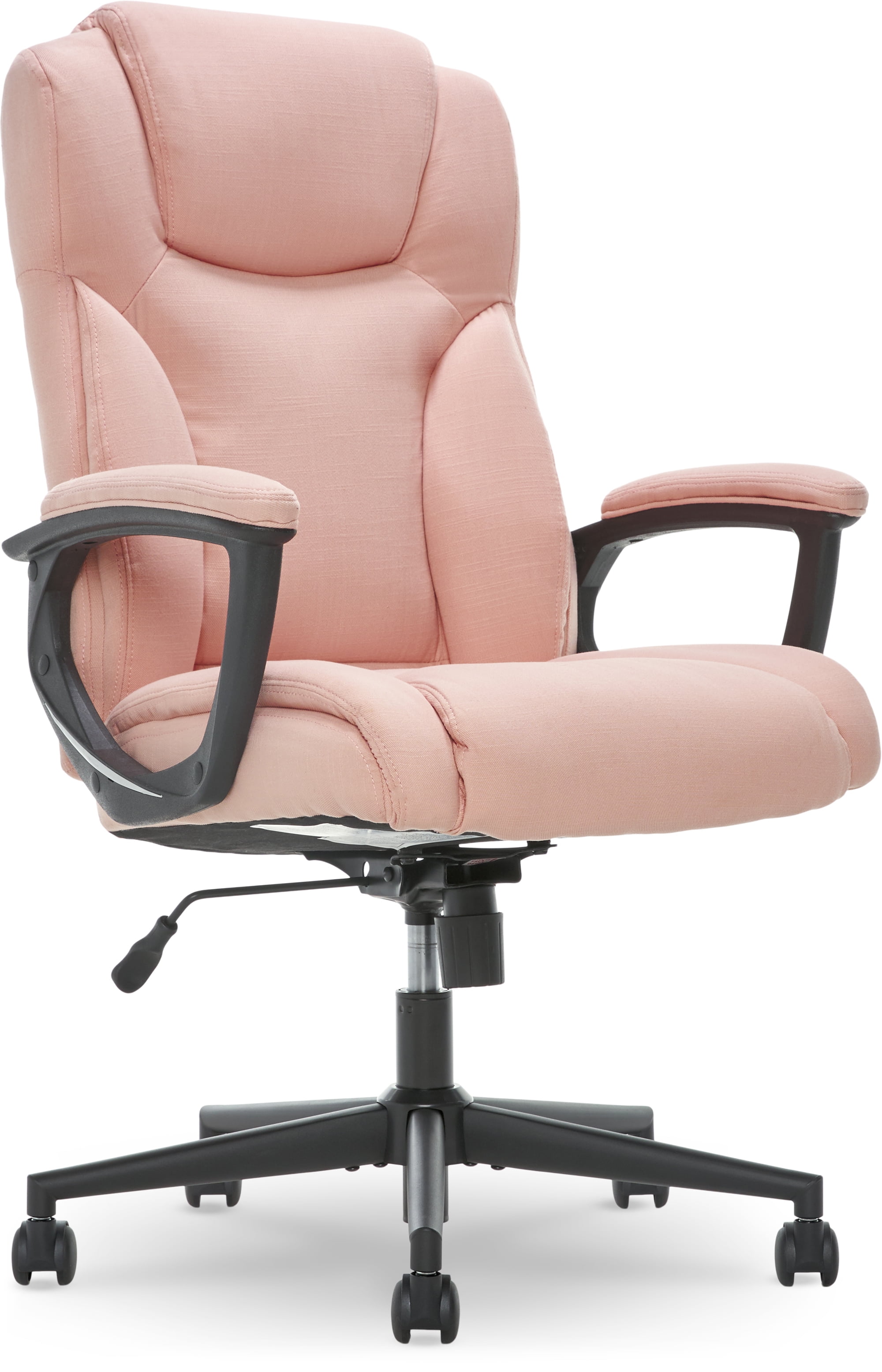 Serta Connor Executive Office Chair, Ergonomic Computer Chair with Layered Body Pillows, Contoured Lumbar, Adjustable Seat, Microfiber Fabric, Pink