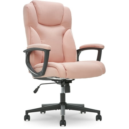 UPC: 0887909059748 | Serta Connor Microfiber High Back Executive Chair with Arms  Pink