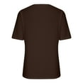 thumbnail image 6 of Blmnix Summer Womens Tops 2024 Brown Short Sleeve V Neck Loose Basic Solid T-Shirts Trendy Shirts, 6 of 6