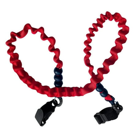 Adjustable Kayak Bar Leash Fishing Pole Paddle Leash (Red 41 Inch)