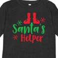 thumbnail image 4 of Inktastic Santa's Helper, Elf Shoes, Snowflakes, Christmas Boys or Girls Long Sleeve Toddler T-Shirt, 4 of 5