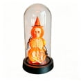 thumbnail image 2 of Feledorashia Halloween Ghost Night Light, Glass Cloche Table Lamp, Mini Ghost Figurine Dome with Warm White Lights, Spooky Halloween Decor for Bedroom Nightstand, Vintage Style Ambient Lighting, 2 of 7