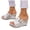 White, variant on Wedge Sandals for Womens Fashion Studded Platform Slides Comfortable Walking Open Toe Slip On Buckle Beach Sandal White Size 8.5