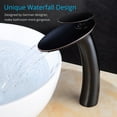 thumbnail image 2 of Wovier W ORB8203ORB Oil Rubbed Bronze Waterfall Bathroom Sink Faucet with Supply Hose, Black, 2 of 7