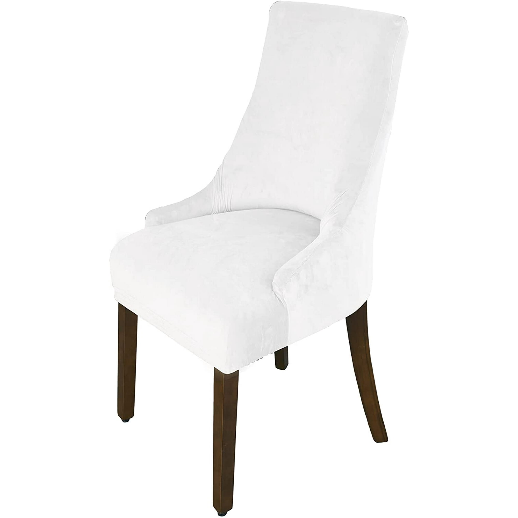 BOGUANG Velvet Tufted Wingback Chair Cover Slipcovers Stretch Fit Dining Chair Covers Reusable Washable Soft Spandex Sloping Armchair Cover Natural
