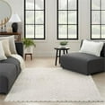 thumbnail image 4 of Pemberly Row Cozy Contemporary 9' x 12' Ivory Black Area Rug, 4 of 9