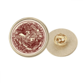 thumbnail image 1 of Chinese Dragon Animal Portrait Round Metal Golden Pin Brooch Clip, 1 of 3