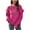 Hot Pink, variant on Fesfesfes Ladies Sweater Casual Pure Color Drop Shoulder Sweater Tops for Women Long Sleeve Loose Knitted Sweater Tops on