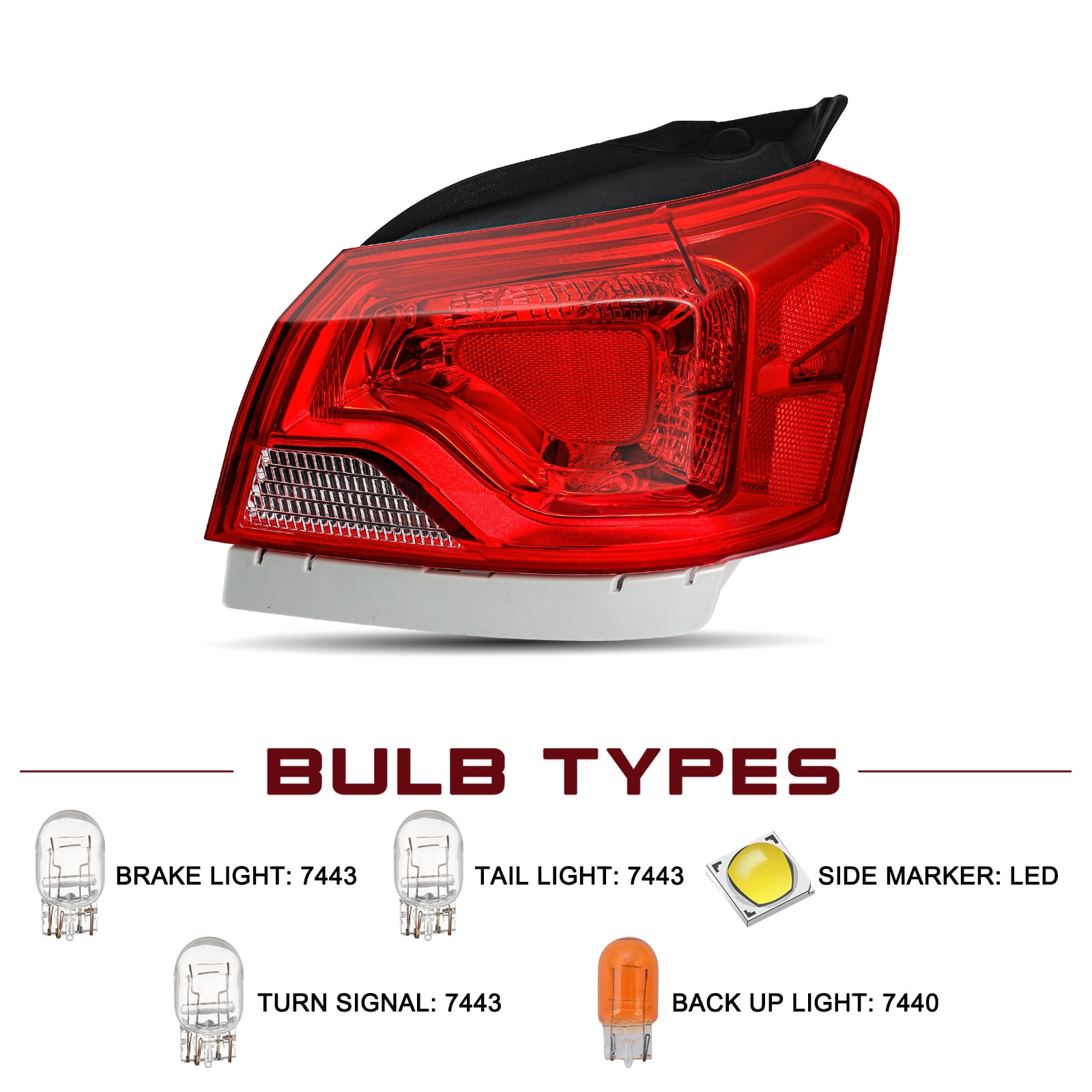 Outer Tail Light Lamp for 2014-2020 Chevy Impala OE Style Replacement 14-20